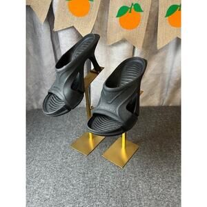 Balenciaga Logo Mold High Heel Slide Sandals in Nero Size US 8, EU 38 Black